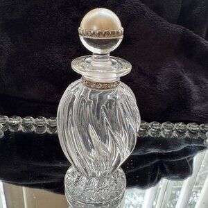 Lenox "Diamonds & Pearls" Crystal Collectible Swirl Perfume Bottle, Pave Jewels